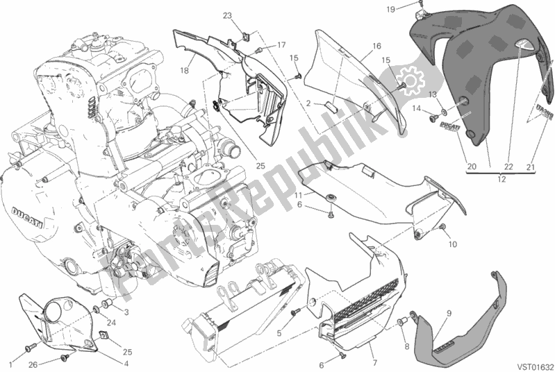 Wszystkie części do Pó? Owiewki Ducati Monster 1200 S USA 2020